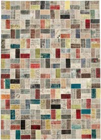 Patchwork Hand-Knotted Turkish Rug - 9' 7" x 13' 6" (115" x 162")