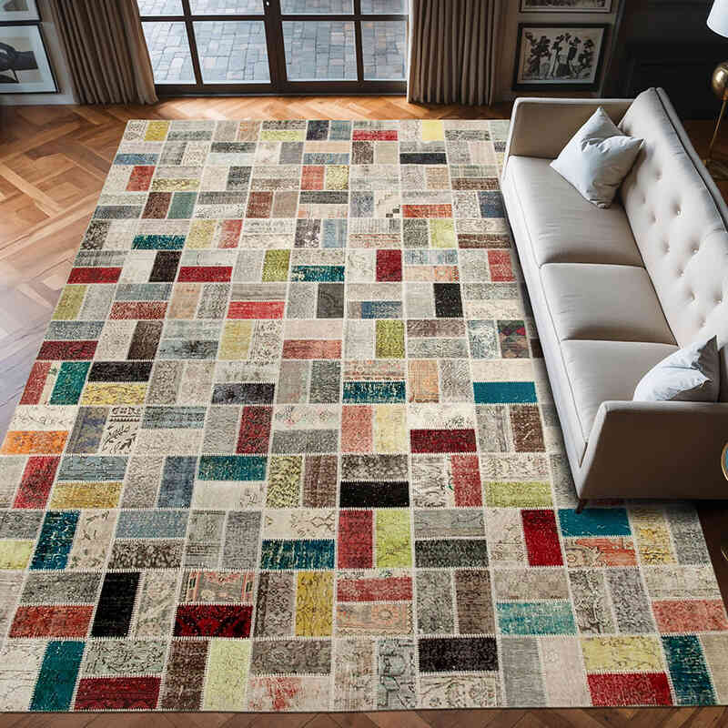 Patchwork Ek Dokuma Halı - 293 cm x 412 cm - K0049474