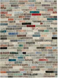 Patchwork Hand-Knotted Turkish Rug - 9' 10" x 13' 3" (118" x 159")