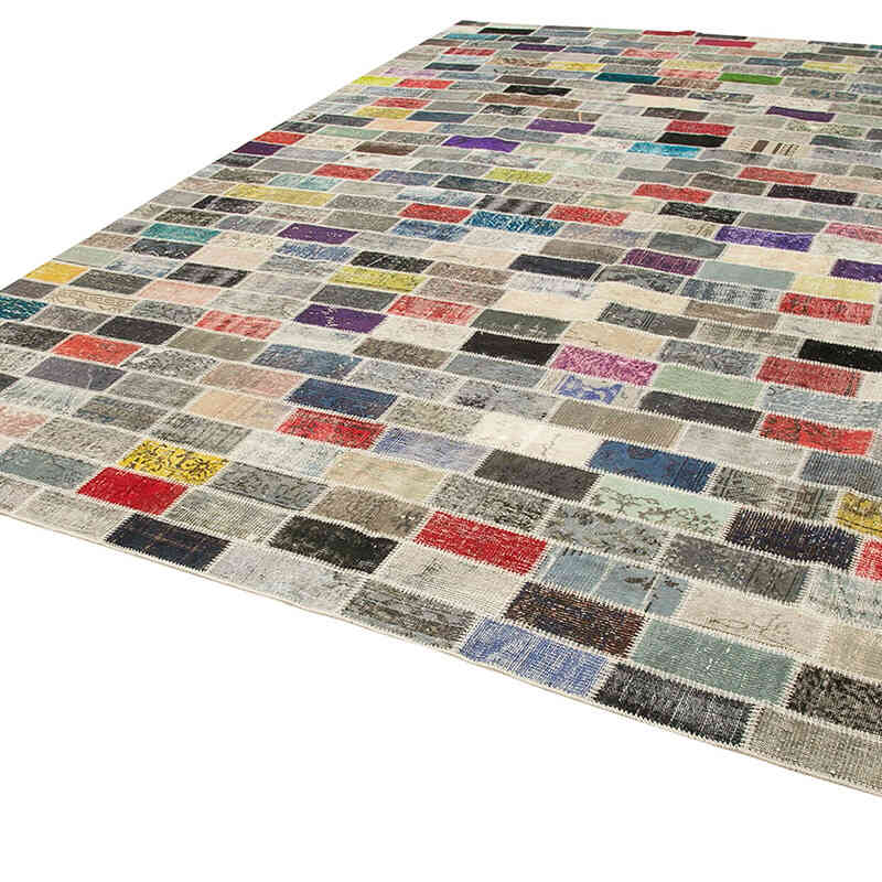 Patchwork Hand-Knotted Turkish Rug - 10'  x 13' 6" (120" x 162") - K0049476