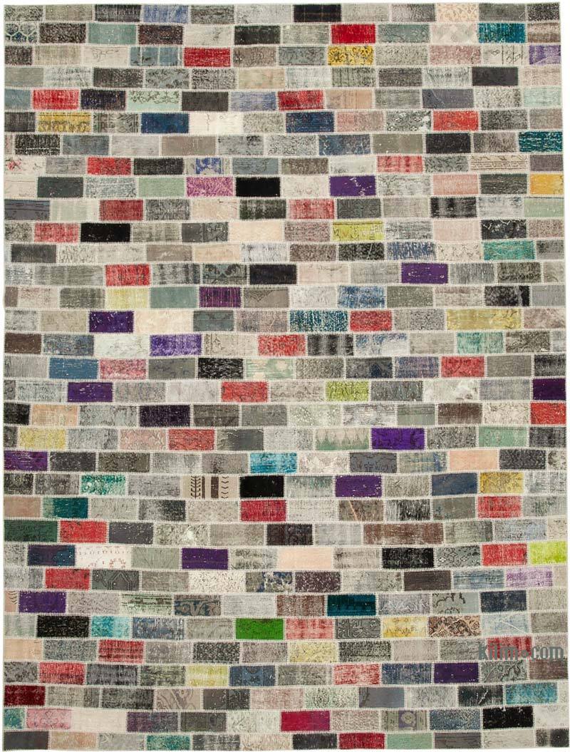 Patchwork Hand-Knotted Turkish Rug - 10'  x 13' 6" (120" x 162") - K0049476