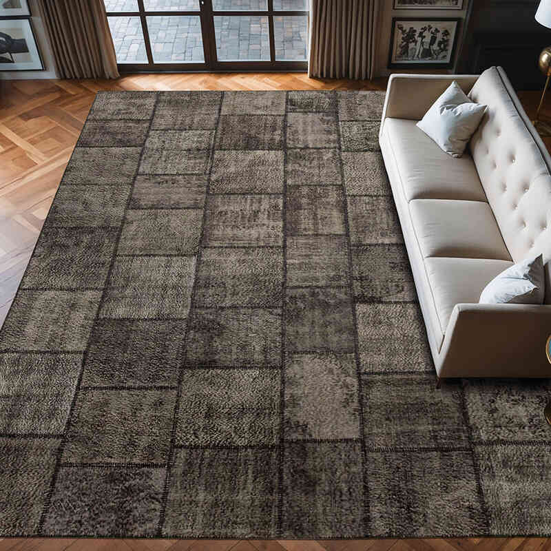 Alfombra De Retazos Turca Sobre-teñida - 303 cm x 401 cm - K0049485