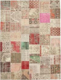 Patchwork Hand-Knotted Turkish Rug - 10'  x 13' 4" (120" x 160")