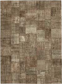 Patchwork Hand-Knotted Turkish Rug - 9' 9" x 13' 3" (117" x 159")