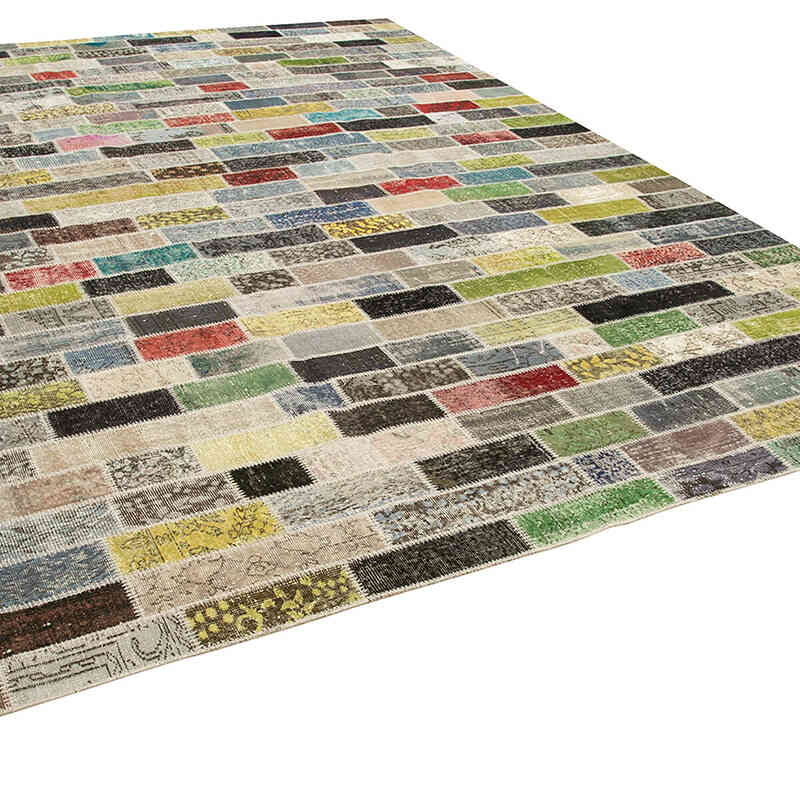 Patchwork Hand-Knotted Turkish Rug - 9' 10" x 12' 8" (118" x 152") - K0049492