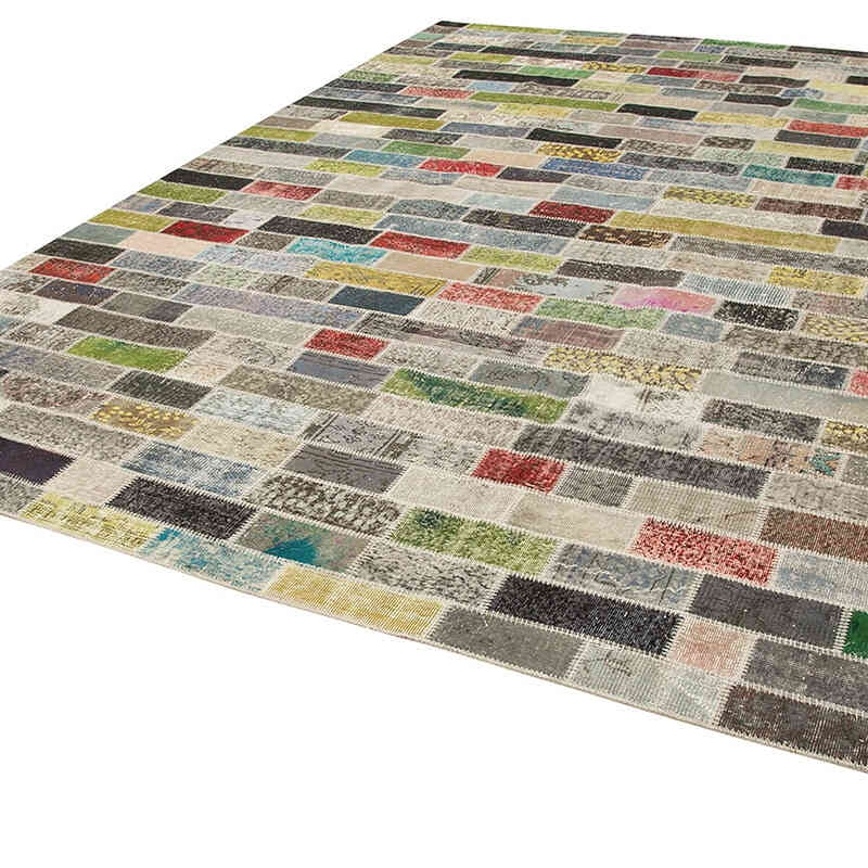 Patchwork Hand-Knotted Turkish Rug - 9' 10" x 12' 8" (118" x 152") - K0049492