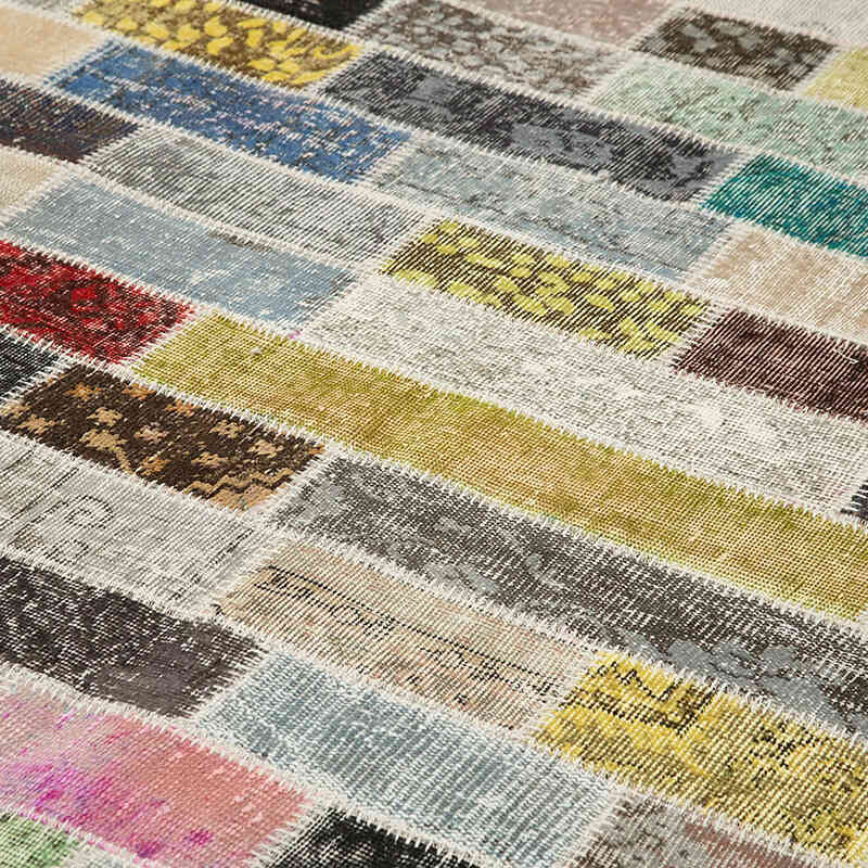 Patchwork Hand-Knotted Turkish Rug - 9' 10" x 12' 8" (118" x 152") - K0049492