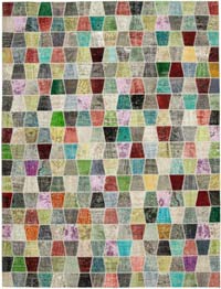 Patchwork Hand-Knotted Turkish Rug - 10'  x 13' 3" (120" x 159")