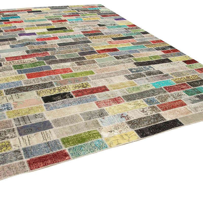 Patchwork Hand-Knotted Turkish Rug - 9' 11" x 12' 8" (119" x 152") - K0049494