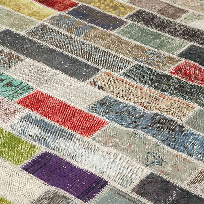 Patchwork Hand-Knotted Turkish Rug - 9' 11" x 12' 8" (119" x 152") - K0049494