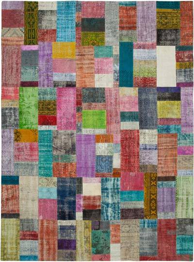 Patchwork Hand-Knotted Turkish Rug - 9' 11" x 13' 5" (119 in. x 161 in.)