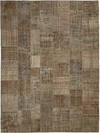 Patchwork Hand-Knotted Turkish Rug - 9' 10" x 13' 1" (118" x 157")