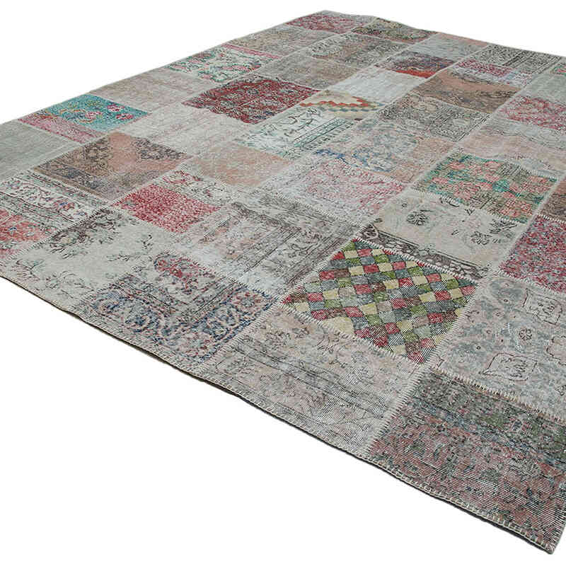 Patchwork Hand-Knotted Turkish Rug - 9' 11" x 13' 3" (119" x 159") - K0049532