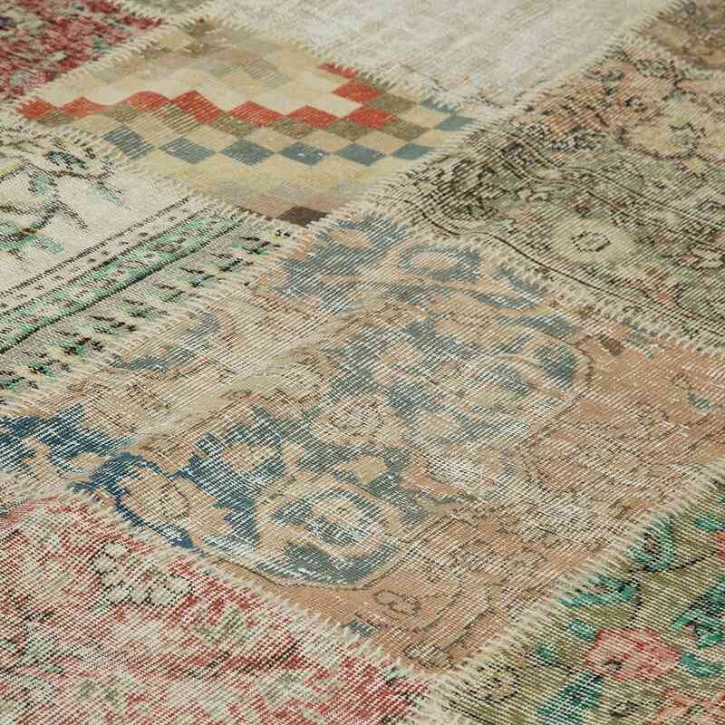 Patchwork Hand-Knotted Turkish Rug - 9' 11" x 13' 3" (119" x 159") - K0049532