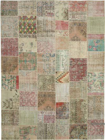 Patchwork Hand-Knotted Turkish Rug - 9' 11" x 13' 3" (119 in. x 159 in.)