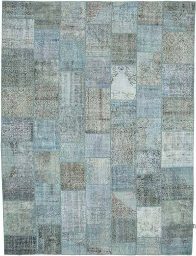 Patchwork Hand-Knotted Turkish Rug - 9' 11" x 13' 1" (119 in. x 157 in.)