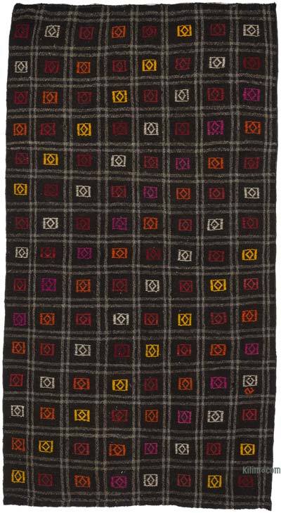 Kahverengi Vintage Anadolu Kilim - 119 cm x 221 cm