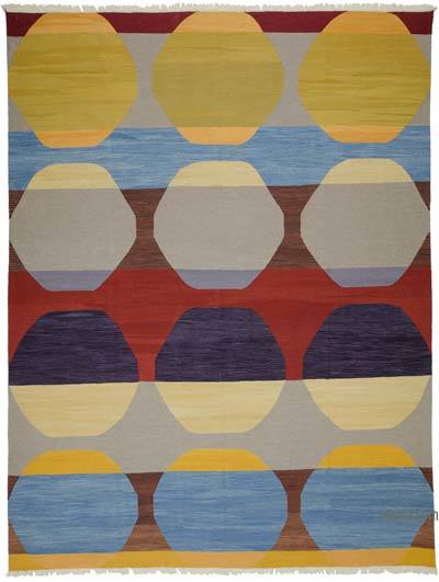 Çok Renkli Yeni Kök Boya El Dokuma Kilim - 313 cm x 414 cm