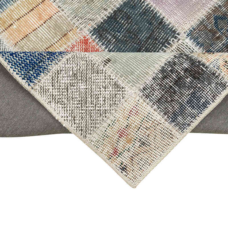 Multicolor Alfombra De Retazos Turca Sobre-teñida - 86 cm x 322 cm - K0049643