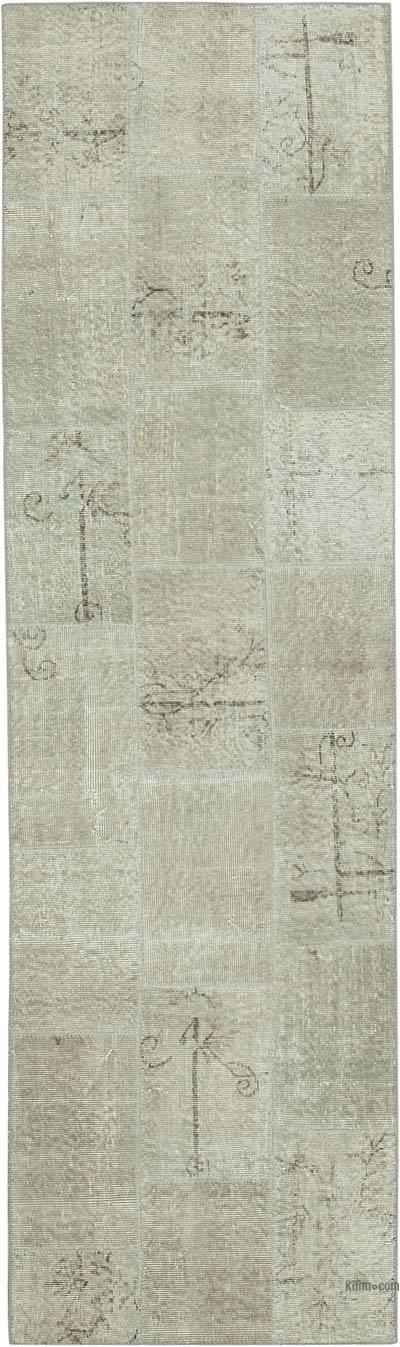 Boyalı Patchwork Halı - 87 cm x 302 cm