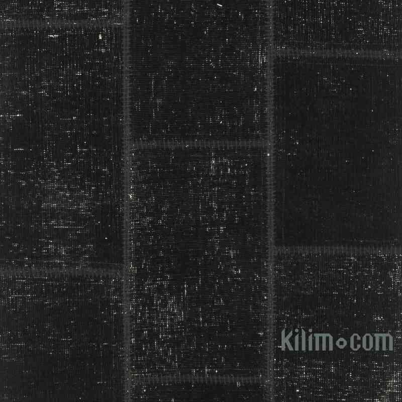 Siyah Boyalı Patchwork Halı - 85 cm x 311 cm - K0049653