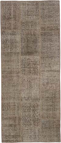 Patchwork Hand-Knotted Turkish Runner - 2' 10" x 6' 9" (34" x 81")