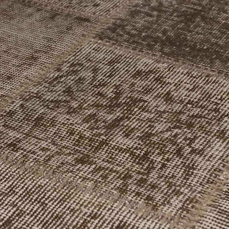 Brown Patchwork Hand-Knotted Turkish Runner - 2' 10" x 6' 9" (34 in. x 81 in.) - K0049660
