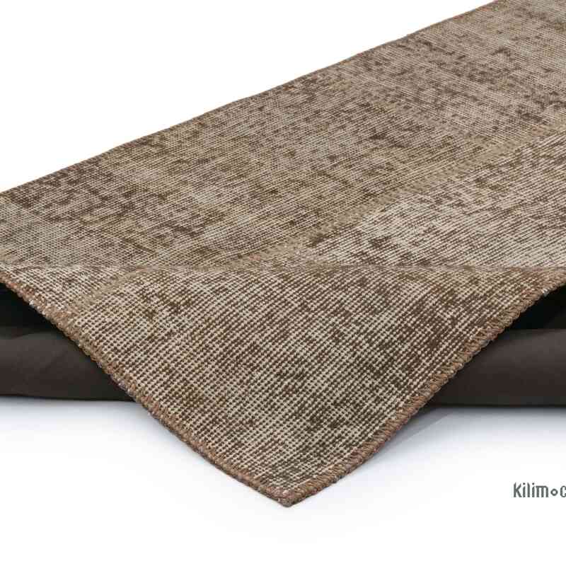 Brown Patchwork Hand-Knotted Turkish Runner - 2' 10" x 6' 9" (34" x 81") - K0049660