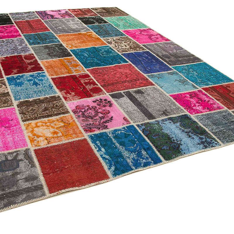 Çok Renkli Boyalı Patchwork Halı - 278 cm x 366 cm - K0049673
