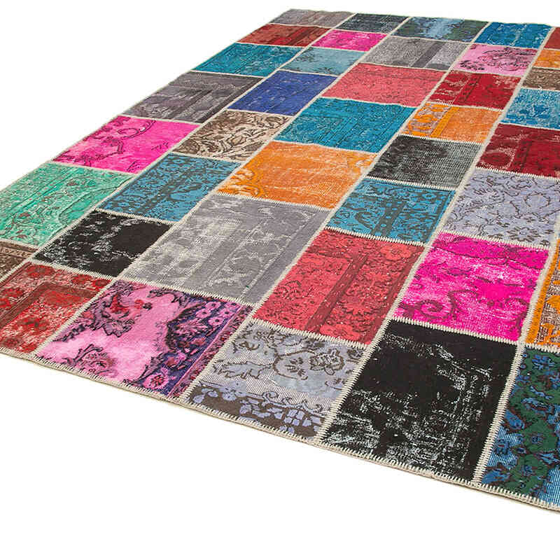 Çok Renkli Boyalı Patchwork Halı - 278 cm x 366 cm - K0049673