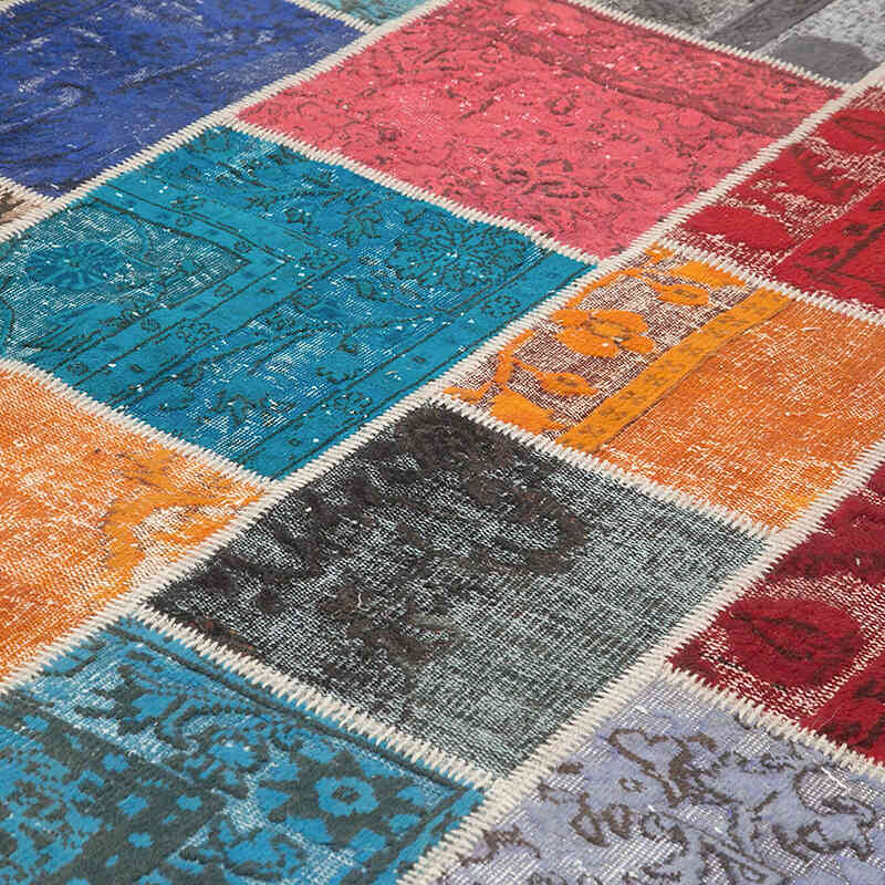 Çok Renkli Boyalı Patchwork Halı - 278 cm x 366 cm - K0049673