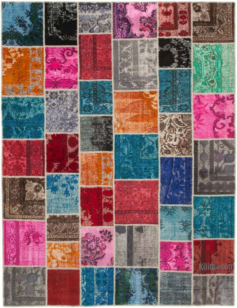 Çok Renkli Boyalı Patchwork Halı - 278 cm x 366 cm - K0049673