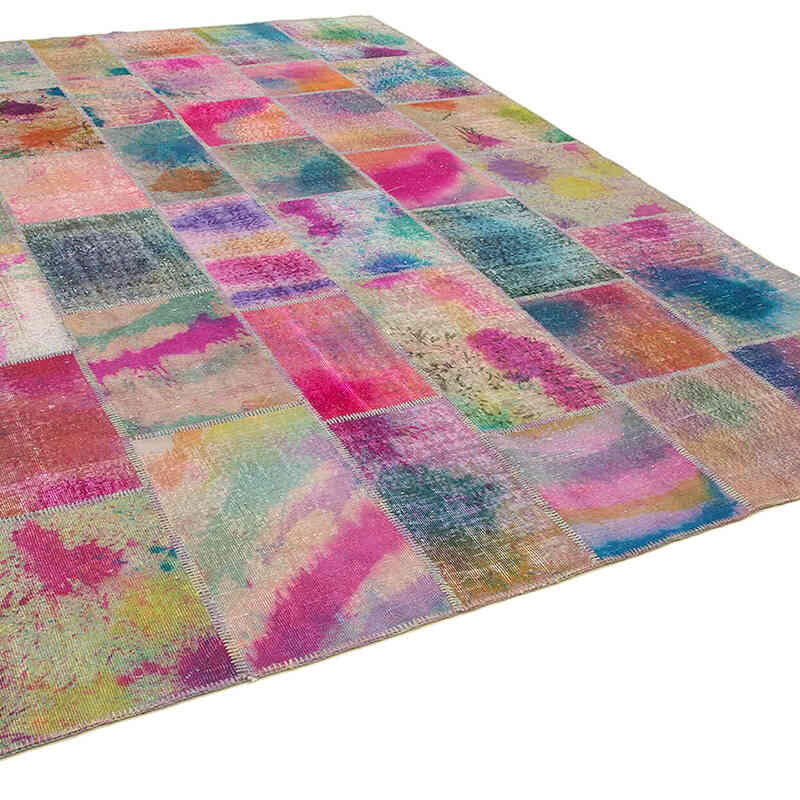 Çok Renkli Boyalı Patchwork Halı - 256 cm x 347 cm - K0049674