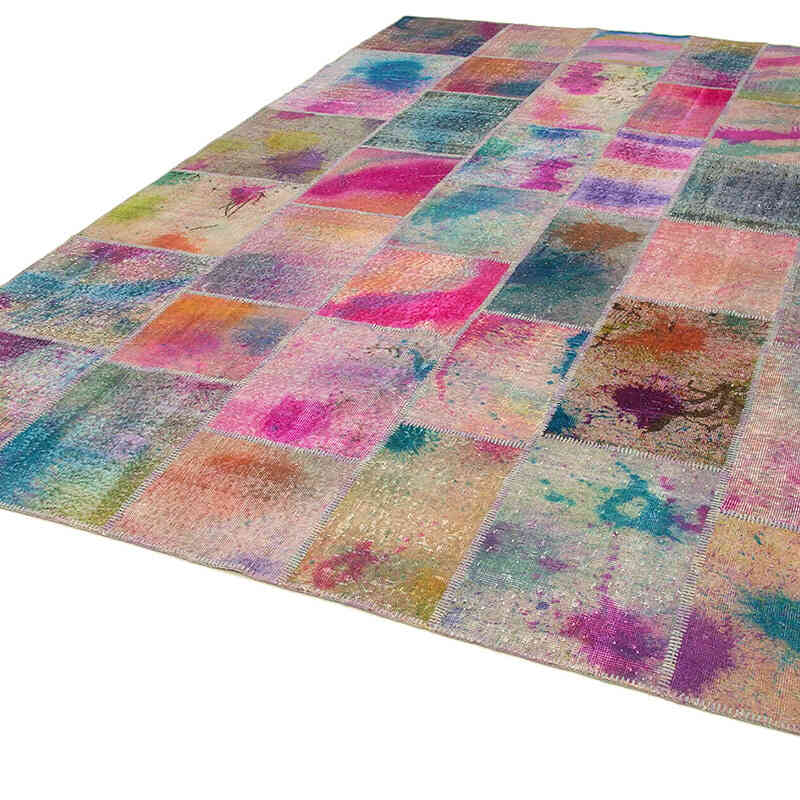 Çok Renkli Boyalı Patchwork Halı - 256 cm x 347 cm - K0049674