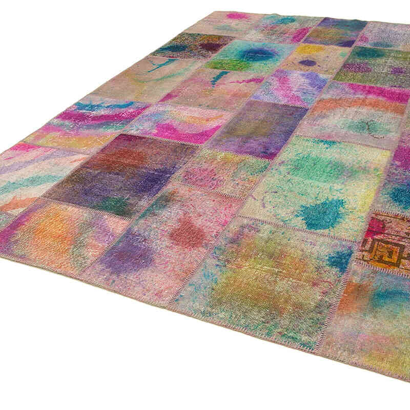 Multicolor Patchwork Hand-Knotted Turkish Rug - 8' 2" x 11' 6" (98" x 138") - K0049675