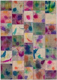 Multicolor Patchwork Hand-Knotted Turkish Rug - 8' 2" x 11' 6" (98" x 138")