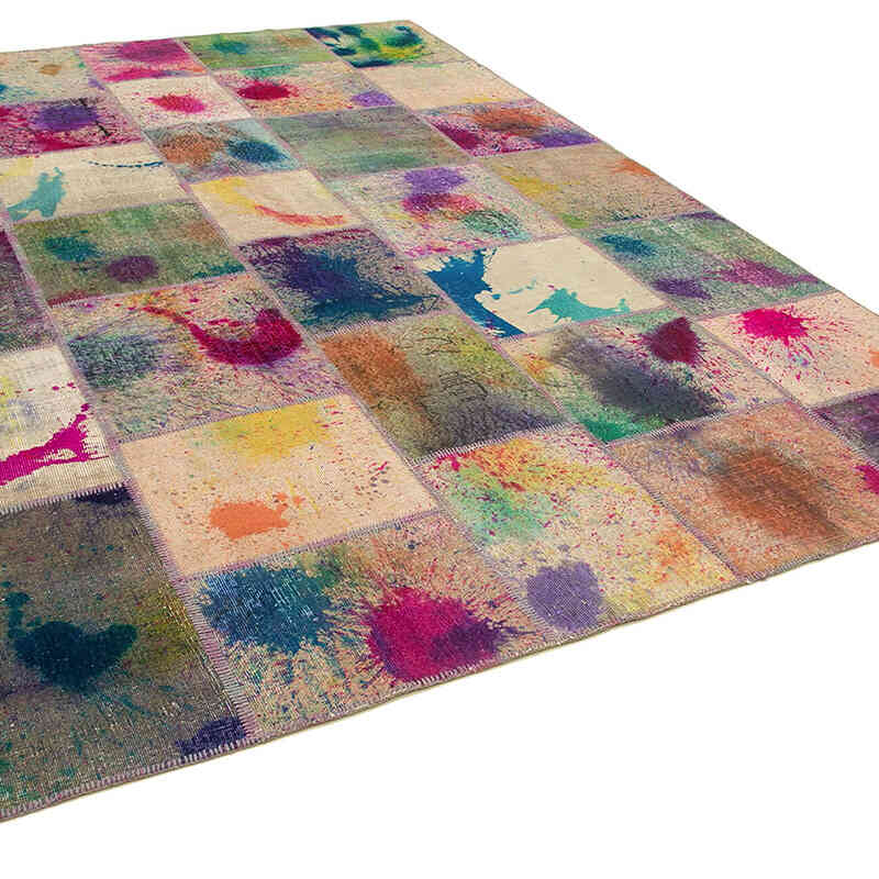 Çok Renkli Boyalı Patchwork Halı - 250 cm x 351 cm - K0049676
