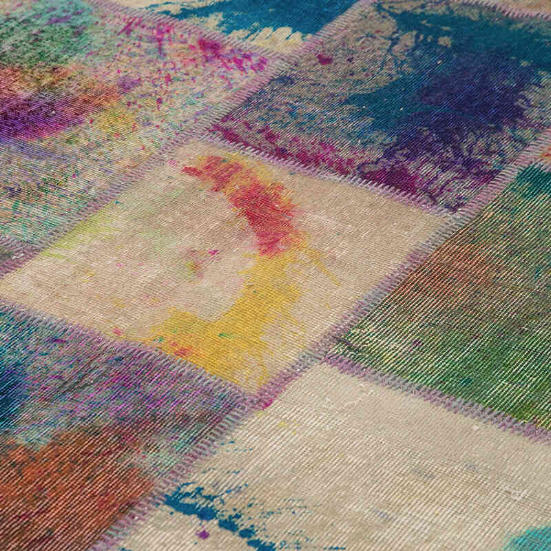 Çok Renkli Boyalı Patchwork Halı - 250 cm x 351 cm - K0049676