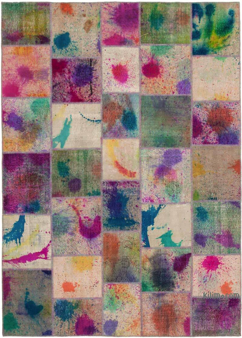 Çok Renkli Boyalı Patchwork Halı - 250 cm x 351 cm - K0049676