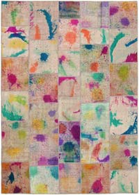 Multicolor Patchwork Hand-Knotted Turkish Rug - 8' 3" x 11' 7" (99" x 139")