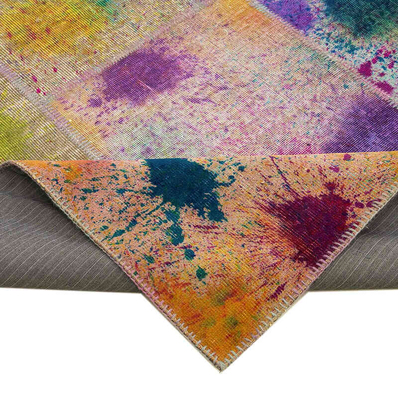 Çok Renkli Boyalı Patchwork Halı - 252 cm x 353 cm - K0049677