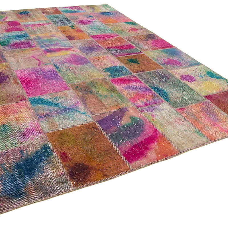 Çok Renkli Boyalı Patchwork Halı - 257 cm x 350 cm - K0049679
