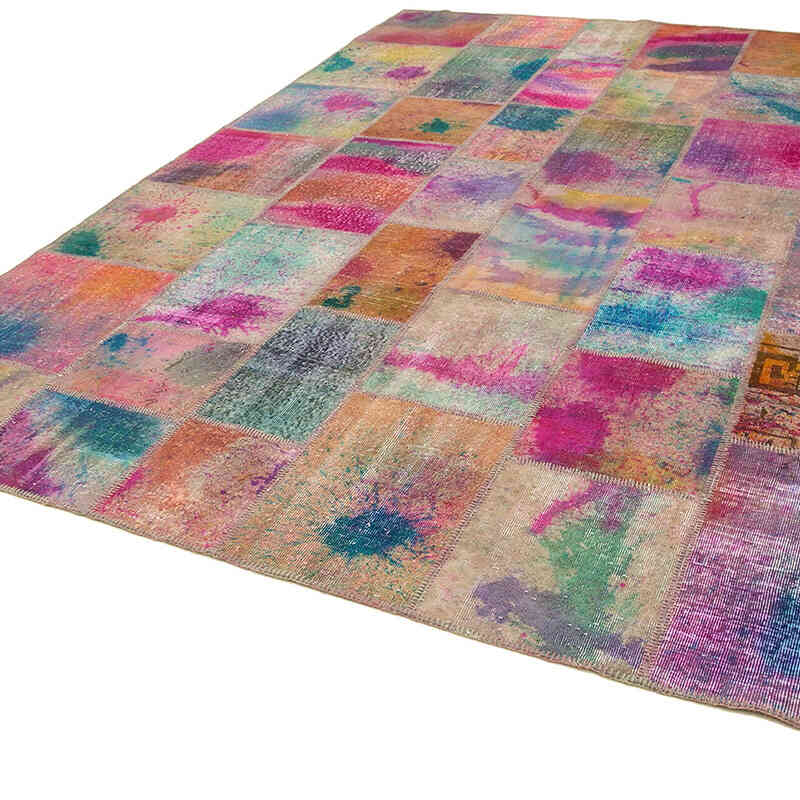 Çok Renkli Boyalı Patchwork Halı - 257 cm x 350 cm - K0049679