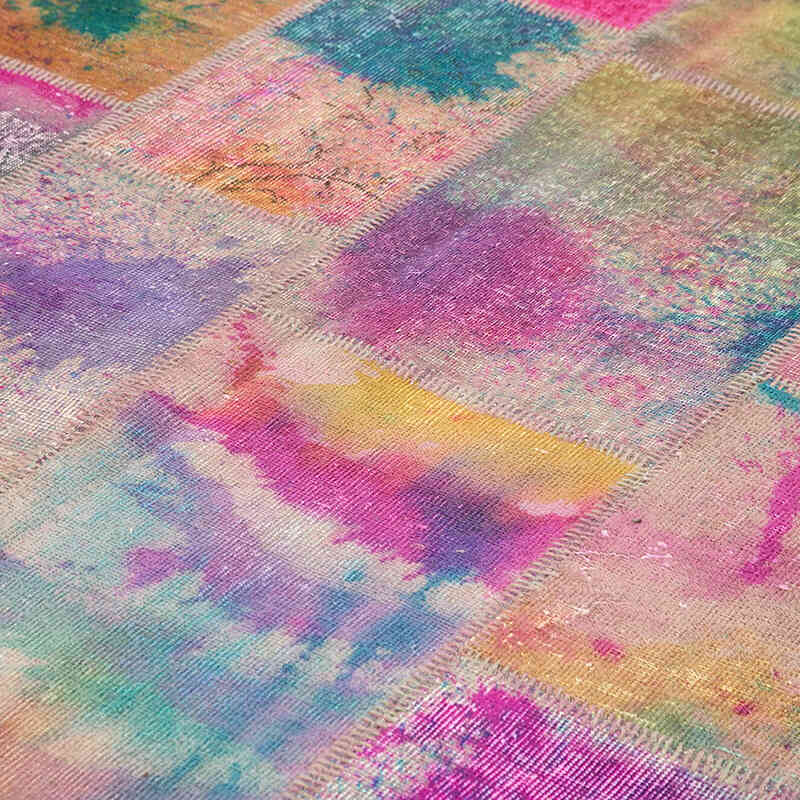 Çok Renkli Boyalı Patchwork Halı - 257 cm x 350 cm - K0049679