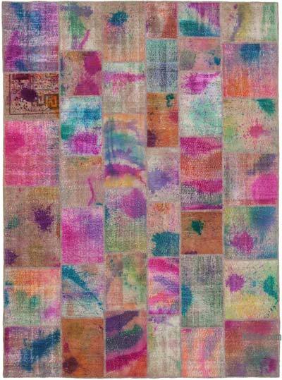 Çok Renkli Boyalı Patchwork Halı - 257 cm x 350 cm