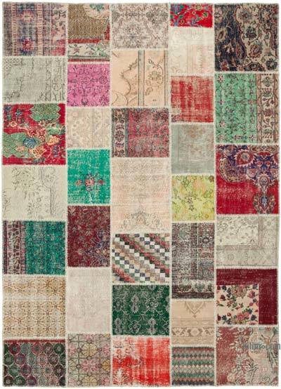 Patchwork Hand-Knotted Turkish Rug - 8' 2" x 11' 5" (98 in. x 137 in.)