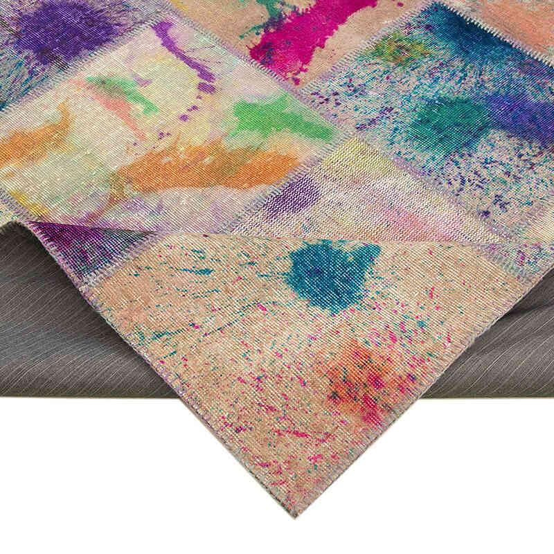 Çok Renkli Boyalı Patchwork Halı - 251 cm x 351 cm - K0049684