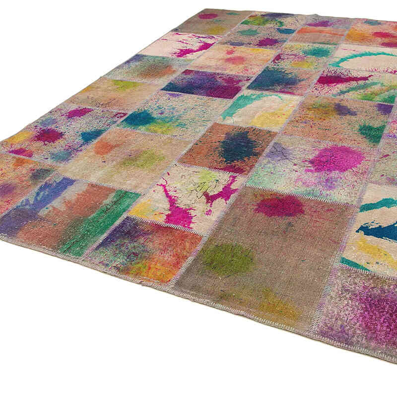 Çok Renkli Boyalı Patchwork Halı - 252 cm x 350 cm - K0049687