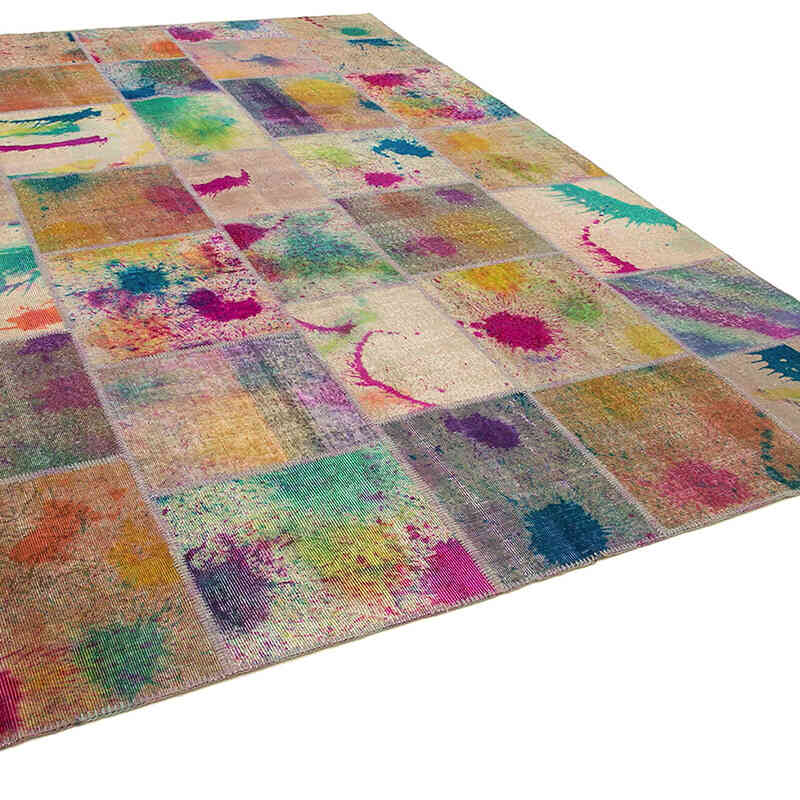 Çok Renkli Boyalı Patchwork Halı - 252 cm x 348 cm - K0049689