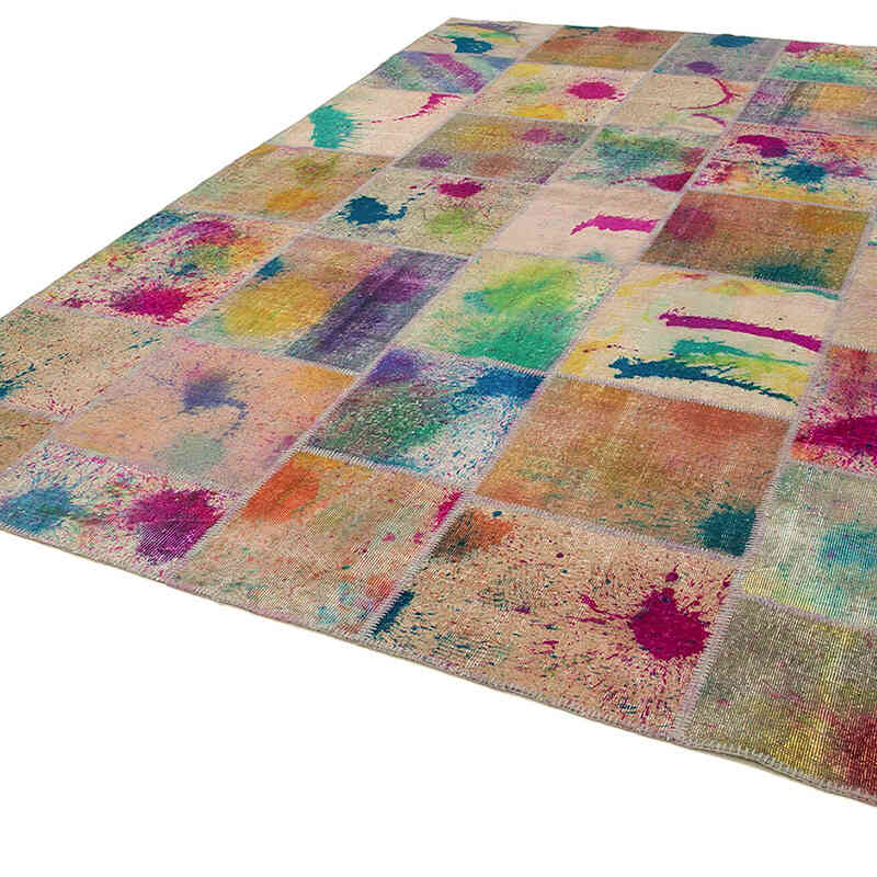 Çok Renkli Boyalı Patchwork Halı - 252 cm x 348 cm - K0049689